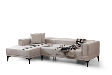 Naoko Bäddsoffa med divan - Beige - Möbler - Vardagsrum - Bäddsoffor