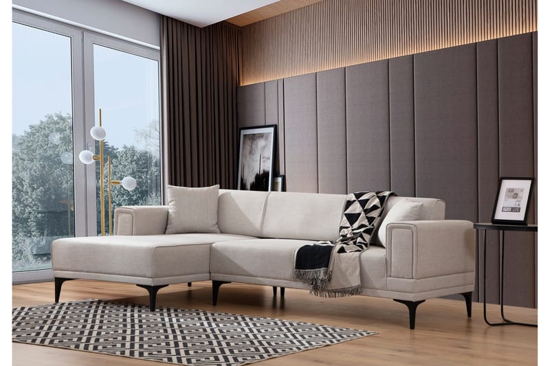 Naoko Bäddsoffa med divan - Beige - Möbler - Vardagsrum - Bäddsoffor - Hörnbäddsoffa