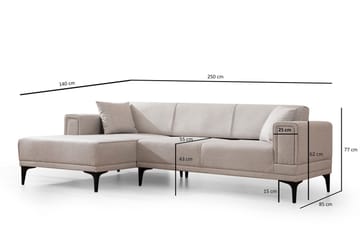 Naoko Bäddsoffa med divan - Beige - Möbler - Vardagsrum - Bäddsoffor