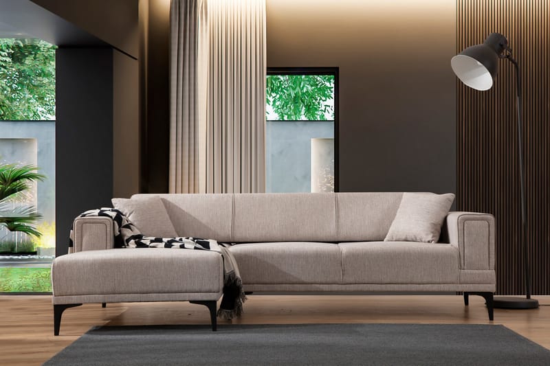 Naoko Bäddsoffa med divan Ljusbrun - Möbler - Vardagsrum - Bäddsoffor - Hörnbäddsoffa