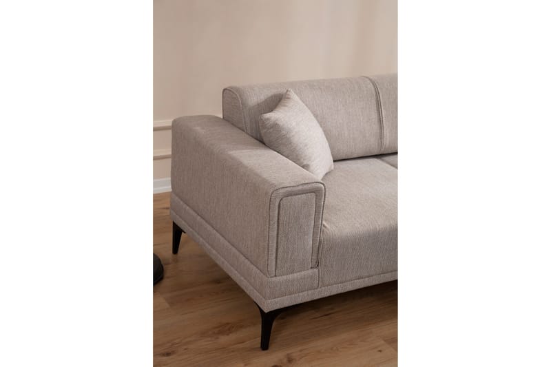 Naoko Bäddsoffa med divan - Ljusbrun - Möbler - Vardagsrum - Bäddsoffor - Hörnbäddsoffa