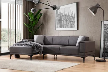 Naoko Bäddsoffa med divan - Mörkgrå - Möbler - Vardagsrum - Bäddsoffor