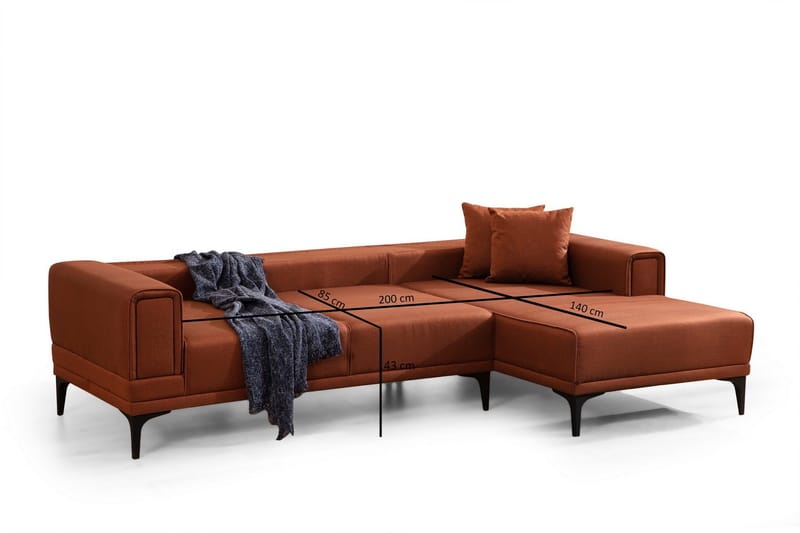 Naoko Bäddsoffa med divan - Röd - Möbler - Vardagsrum - Bäddsoffor - Hörnbäddsoffa