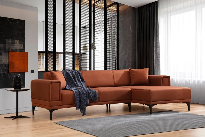 Naoko Bäddsoffa med divan - Röd - Möbler - Vardagsrum - Bäddsoffor - Hörnbäddsoffa