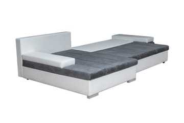 Naoma 3-sits Bäddsoffa med Divan L-formad Höger med Förvarin - Sammet/Grå - Möbler - Vardagsrum - Bäddsoffor