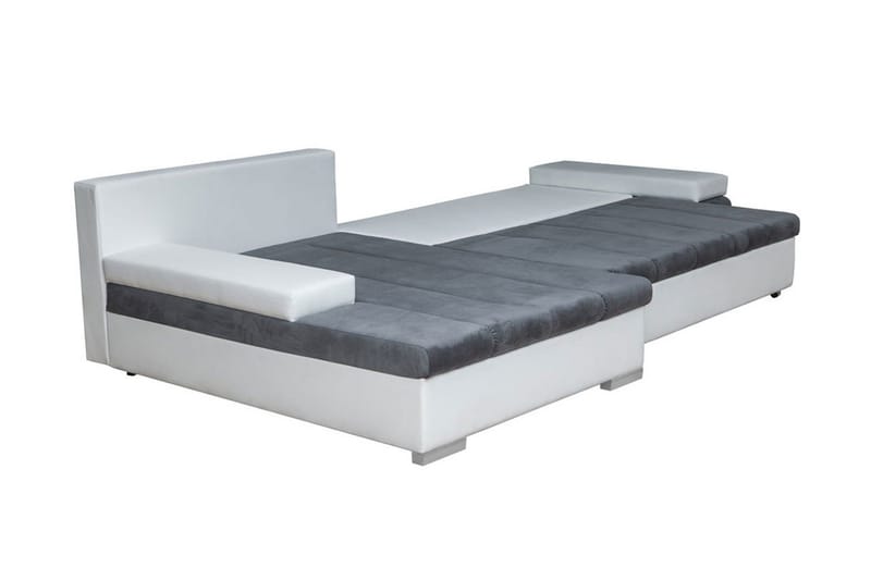 Naoma 3-sits Bäddsoffa med Divan L-formad Höger med Förvarin - Sammet/Grå - Möbler - Vardagsrum - Bäddsoffor