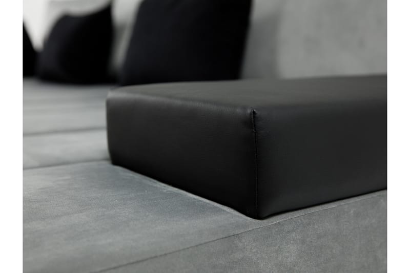 Naoma 3-sits Bäddsoffa med Divan L-formad Höger med Förvarin - Sammet/Grå - Möbler - Vardagsrum - Bäddsoffor
