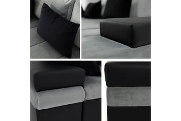 Naoma 3-sits Bäddsoffa med Divan L-formad Höger med Förvarin - Sammet/Grå - Möbler - Vardagsrum - Bäddsoffor