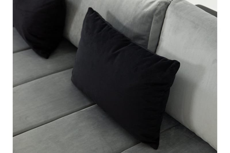 Naoma 3-sits Bäddsoffa med Divan L-formad Höger med Förvarin - Sammet/Grå - Möbler - Vardagsrum - Bäddsoffor