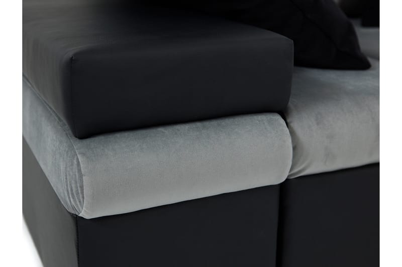 Naoma 3-sits Bäddsoffa med Divan L-formad Höger med Förvarin - Sammet/Grå - Möbler - Vardagsrum - Bäddsoffor