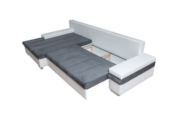 Naoma 3-sits Bäddsoffa med Divan L-formad Höger med Förvarin - Sammet/Grå - Möbler - Vardagsrum - Bäddsoffor