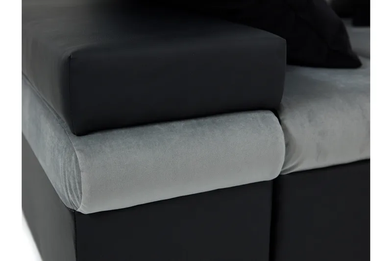 Naoma 3-sits Bäddsoffa med Divan L-formad Vänster med Förvar - Sammet/Grå - Möbler - Vardagsrum - Bäddsoffor