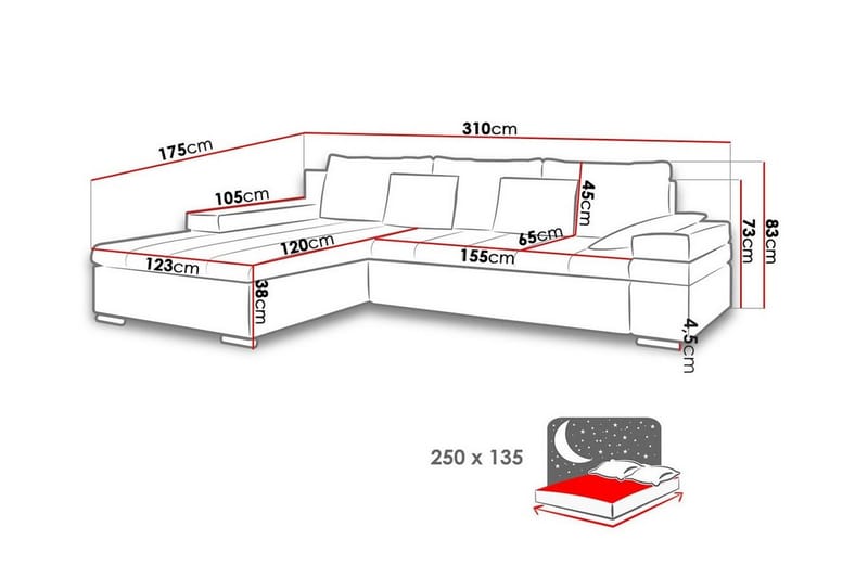 Naoma 3-sits Hörnbäddsoffa Gul - Möbler - Vardagsrum - Bäddsoffor - Hörnbäddsoffa