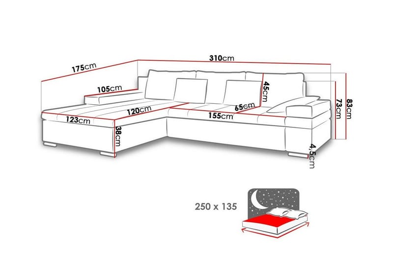 Naoma 3-sits Vänster L-formad Bäddsoffa med Schäslong i Bouclé - Beige - Möbler - Vardagsrum - Bäddsoffor