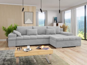 Naoma 4-sits Bäddsoffa divan höger med förvaring - grå - Möbler - Vardagsrum - Bäddsoffor