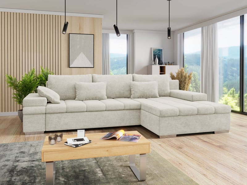 Naoma 4-sits Bäddsoffa divan höger med förvaring - Möbler - Vardagsrum - Bäddsoffor - Hörnbäddsoffa