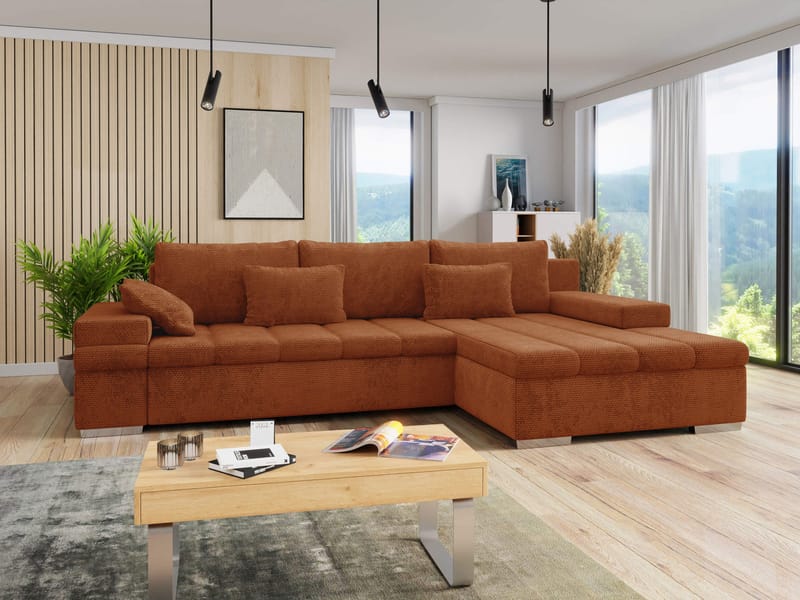Naoma 4-sits Bäddsoffa divan höger med förvaring - Möbler - Vardagsrum - Bäddsoffor