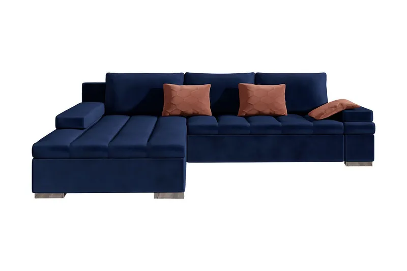 Naoma 4-sits Bäddsoffa Vänster - Blå - Möbler - Vardagsrum - Bäddsoffor