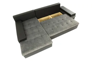 Naoma Bäddsoffa m. Divan 3-sits - Svart/Brun - Möbler - Vardagsrum - Bäddsoffor