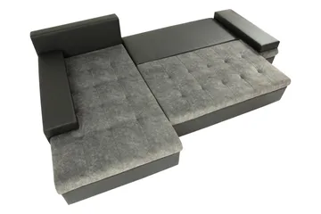 Naoma Bäddsoffa m. Divan 3-sits - Svart/Brun - Möbler - Vardagsrum - Bäddsoffor