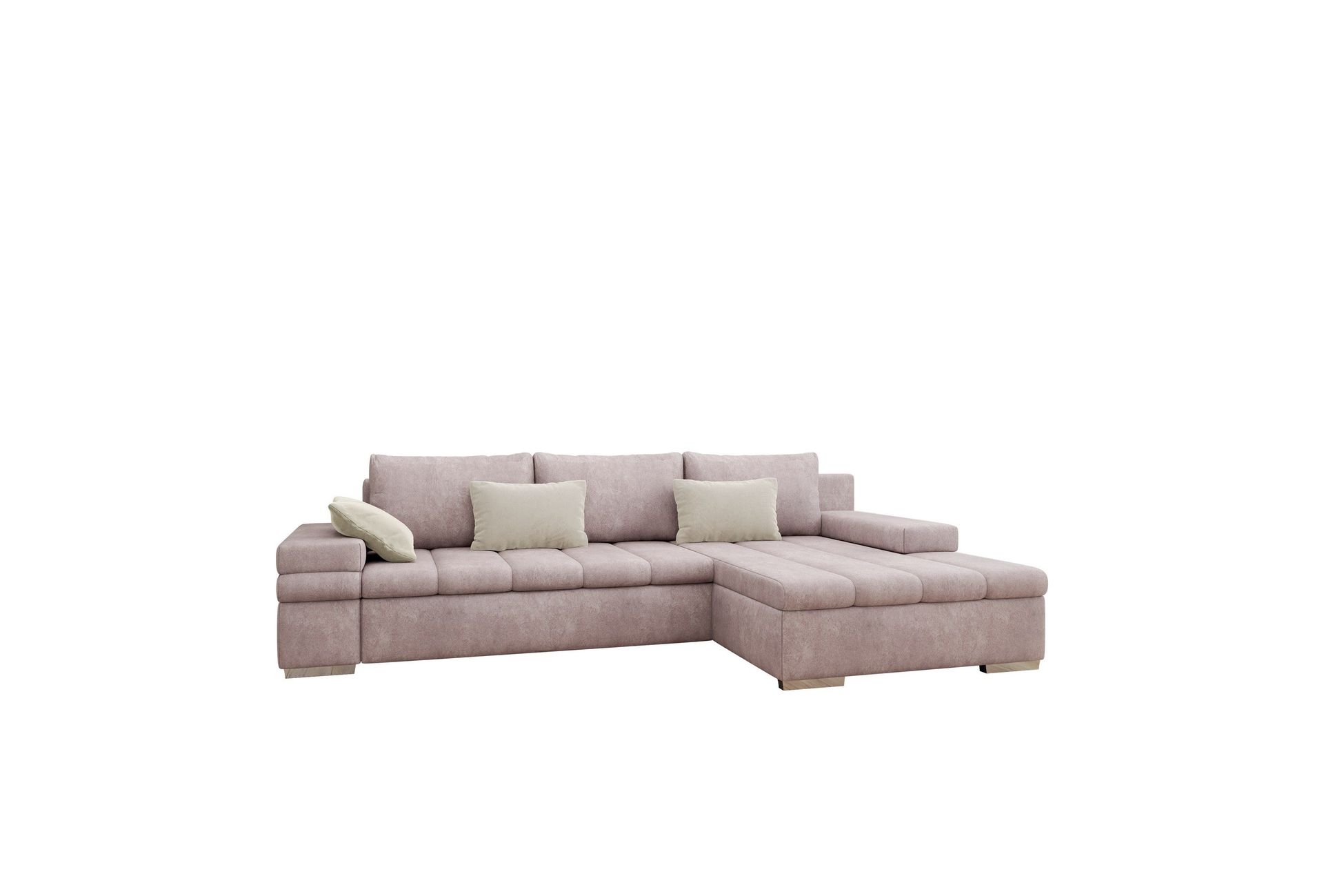 naoma bäddsoffa med divan 4-sits - rosa
