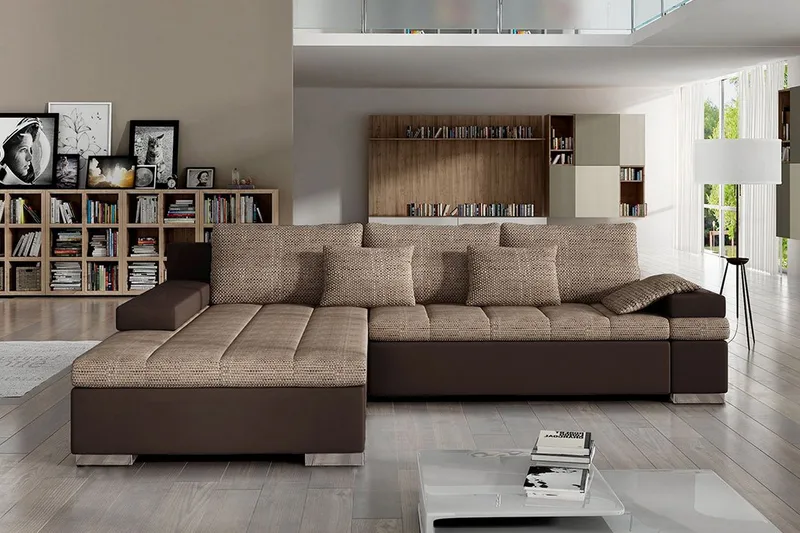 Naoma Bäddsoffa med Divan Vänster - Beige/Brun - Möbler - Vardagsrum - Bäddsoffor
