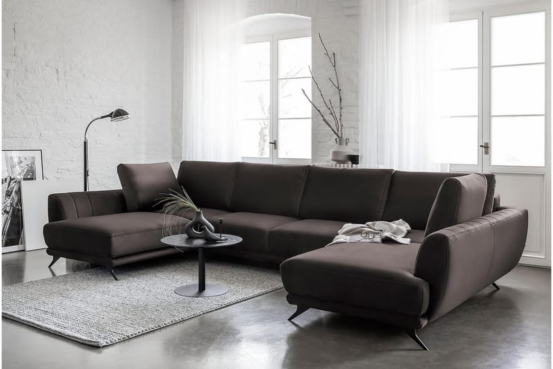 Naoya Bäddsoffa Dubbelschäslong Brun - Möbler - Vardagsrum - Bäddsoffor - U bäddsoffa