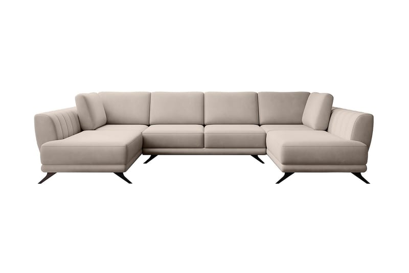 Naoya Bäddsoffa Dubbelschäslong Ljusbeige - Bäddsoffor - U bäddsoffa