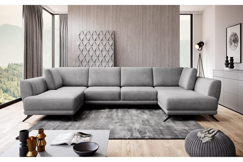 Naoya Bäddsoffa Dubbelschäslong Ljusgrå - Möbler - Vardagsrum - Bäddsoffor - U bäddsoffa