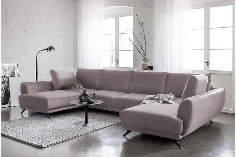 Naoya Bäddsoffa Dubbelschäslong Ljusrosa - Möbler - Vardagsrum - Bäddsoffor - U bäddsoffa