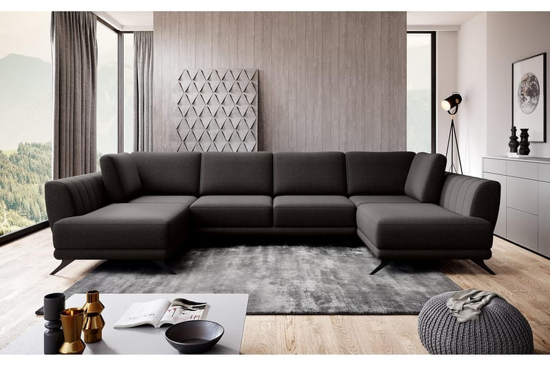 Naoya Bäddsoffa Dubbelschäslong Mörkbrun - Möbler - Vardagsrum - Bäddsoffor - U bäddsoffa