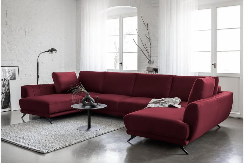 Naoya Bäddsoffa Dubbelschäslong Röd - Möbler - Vardagsrum - Bäddsoffor - U bäddsoffa