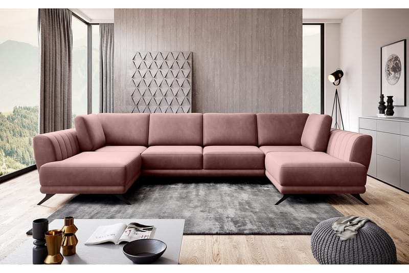 Naoya Bäddsoffa Dubbelschäslong Rosa - Möbler - Vardagsrum - Bäddsoffor