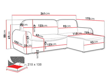 Navrel 3-sits Bäddsoffa med Divan och förvaring - Beige - Möbler - Vardagsrum - Bäddsoffor