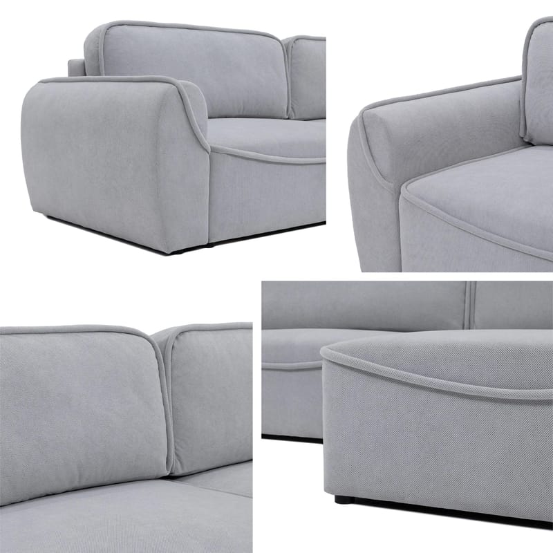 Navrel 3-sits Bäddsoffa med Divan och förvaring - Ljusgrå - Möbler - Vardagsrum - Bäddsoffor - Hörnbäddsoffa