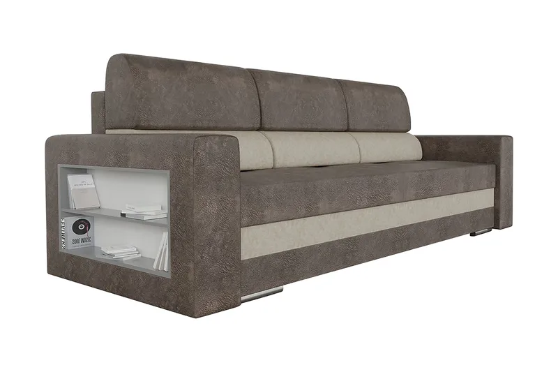 Nemo Bäddsoffa 236x92x88 cm, Brun/Grå