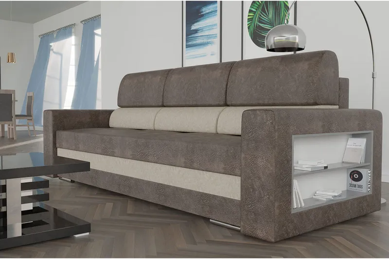 Nemo Bäddsoffa 236x92x88 cm - Brun/Grå - Möbler - Vardagsrum - Bäddsoffor