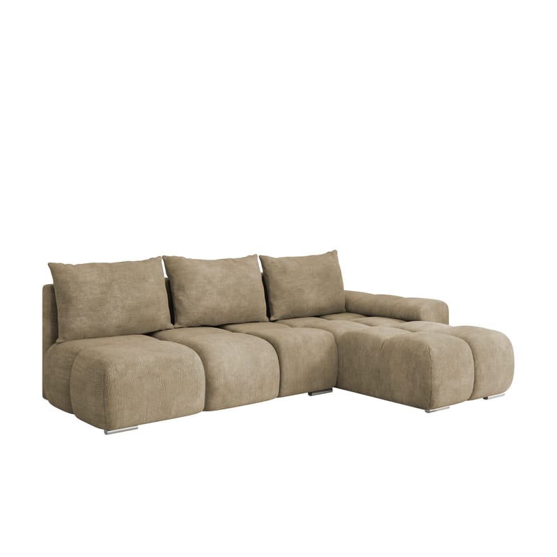Nessa 4-sits Bäddsoffa divan höger med förvaring, beige