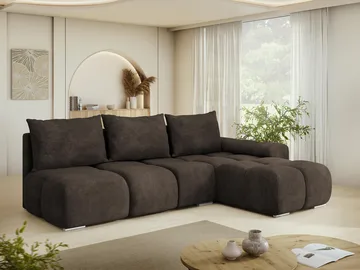 Nessa 4-sits Bäddsoffa divan höger med förvaring - brun - Möbler - Vardagsrum - Bäddsoffor