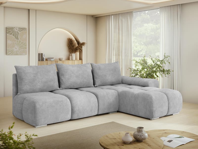 Nessa 4-sits Bäddsoffa divan höger med förvaring - grå - Möbler - Vardagsrum - Bäddsoffor