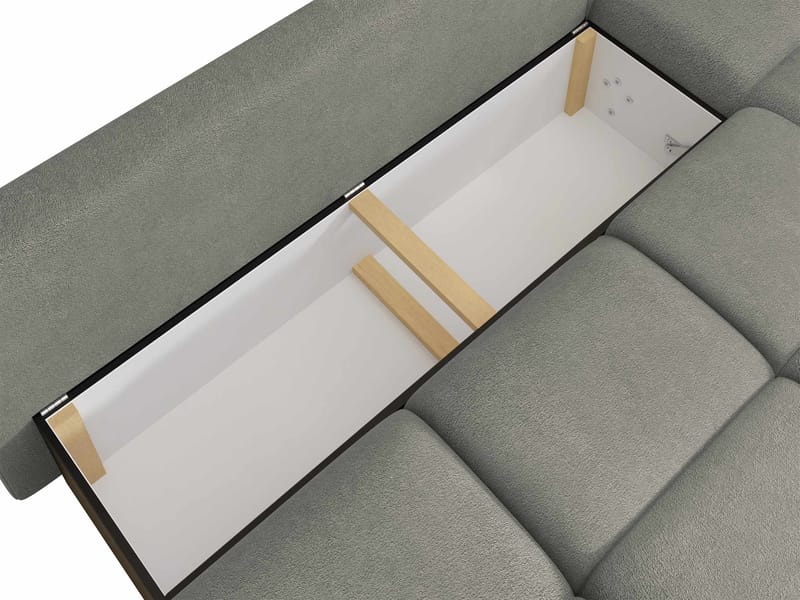 Nessa 4-sits Bäddsoffa divan höger med förvaring - grå - Möbler - Vardagsrum - Bäddsoffor