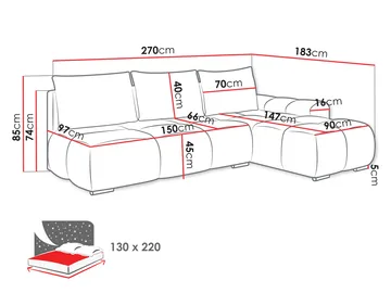 Nessa 4-sits Bäddsoffa divan vänster med förvaring - beige - Möbler - Vardagsrum - Bäddsoffor
