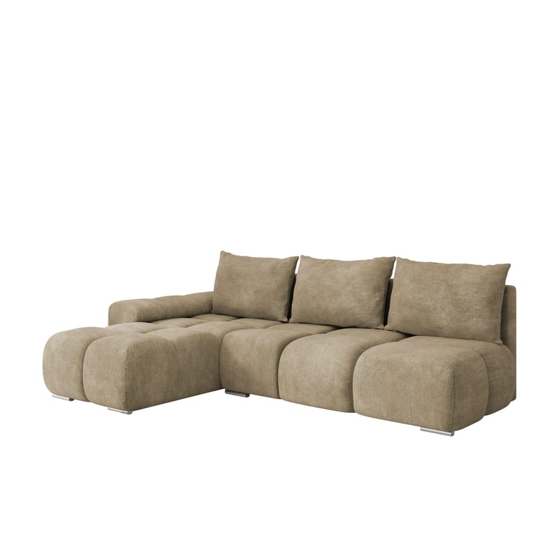 Nessa 4-sits Bäddsoffa divan vänster med förvaring, beige
