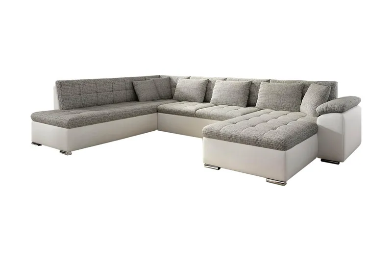 Niko U-Bäddsoffa 350x205x76 cm Divan Höger - Beige/Grå/Vit - Möbler - Vardagsrum - Bäddsoffor - U bäddsoffa