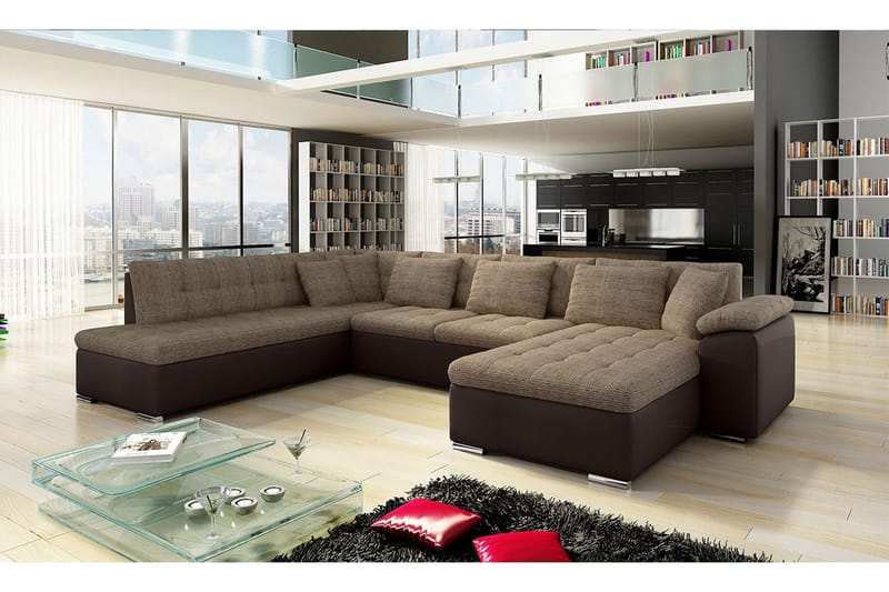 Niko U-Bäddsoffa 350x205x76 cm Divan Höger - Grå - Möbler - Vardagsrum - Bäddsoffor - U bäddsoffa
