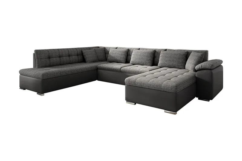 Niko U-Bäddsoffa 350x205x76 cm Divan Höger - Grå - Möbler - Vardagsrum - Bäddsoffor - U bäddsoffa