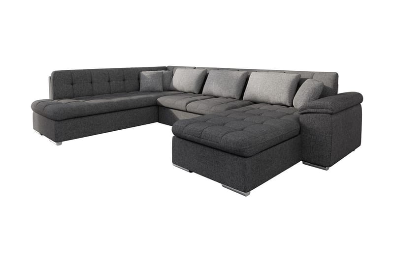 Niko U-Bäddsoffa 350x205x76 cm Divan Höger - Grå - Möbler - Vardagsrum - Bäddsoffor - U bäddsoffa