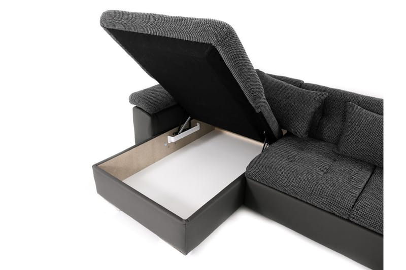 Niko U-Bäddsoffa 350x205x76 cm Divan Höger - Grå/Vit - Möbler - Vardagsrum - Bäddsoffor - U bäddsoffa