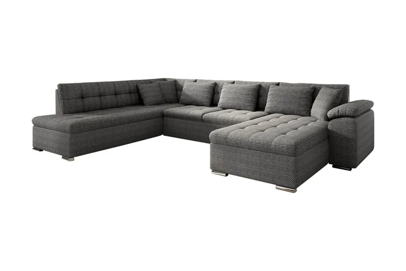 Niko U-Bäddsoffa 350x205x76 cm Divan Höger - Mörkgrå - Möbler - Vardagsrum - Bäddsoffor - U bäddsoffa