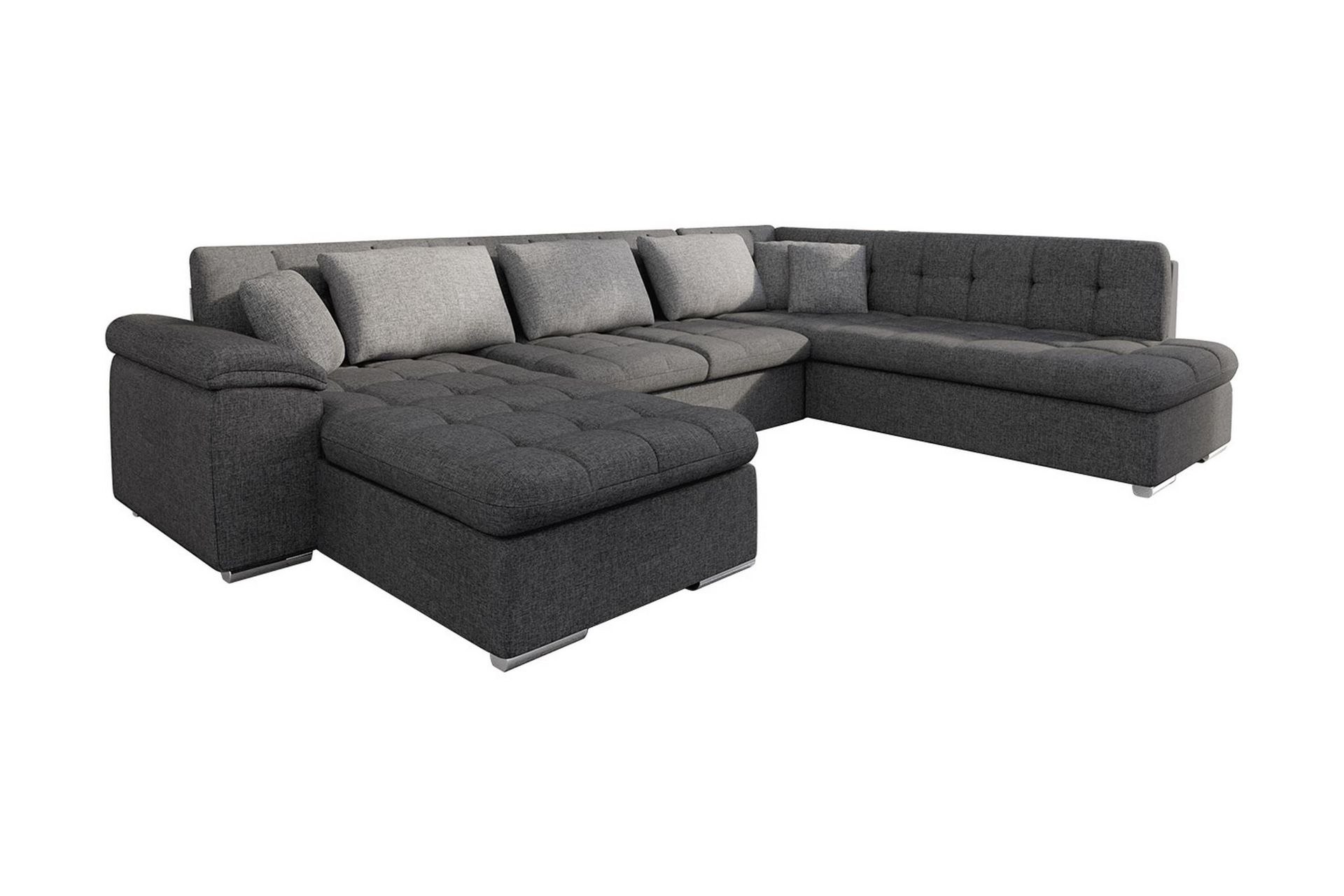 niko u-bäddsoffa 350x205x76 cm divan vänster - grå